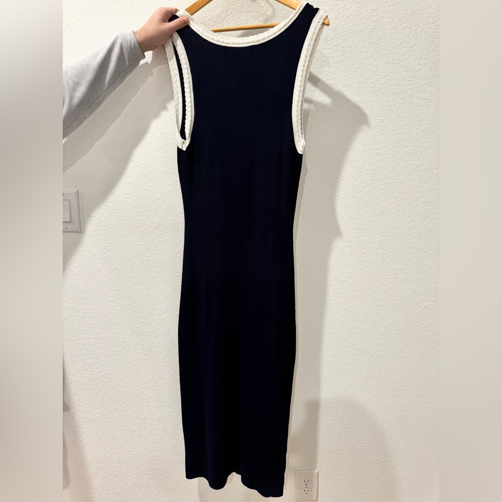 Caroline Constas Navy & White Knit dress - Picture 3 of 6